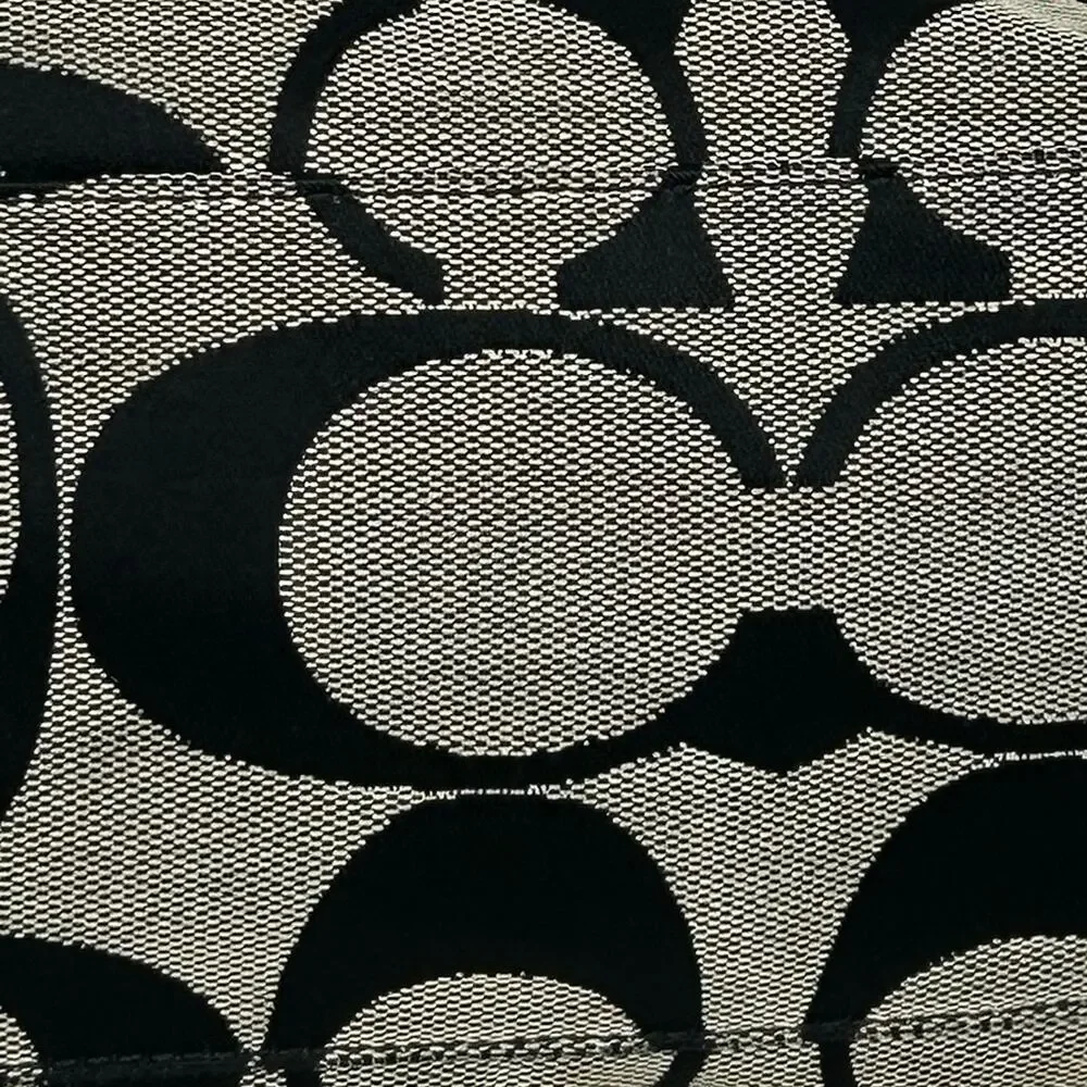 Coach Vintage Signature Canvas Tote Black Khaki Large - Picture 12 of 12